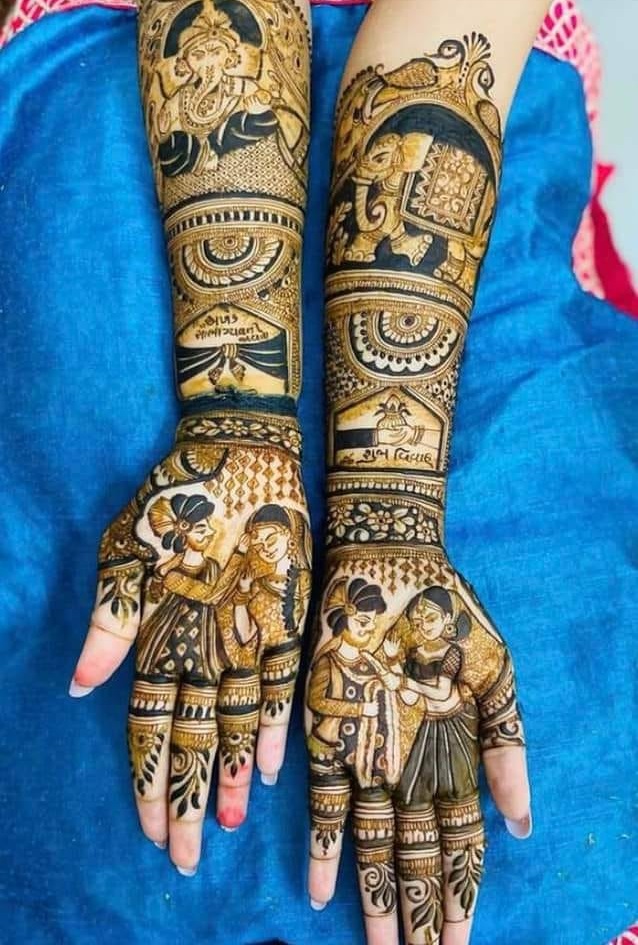 Full hand Bridal Mehndi  design for a wedding in KR Puram by Mahi Mehndi Artist
