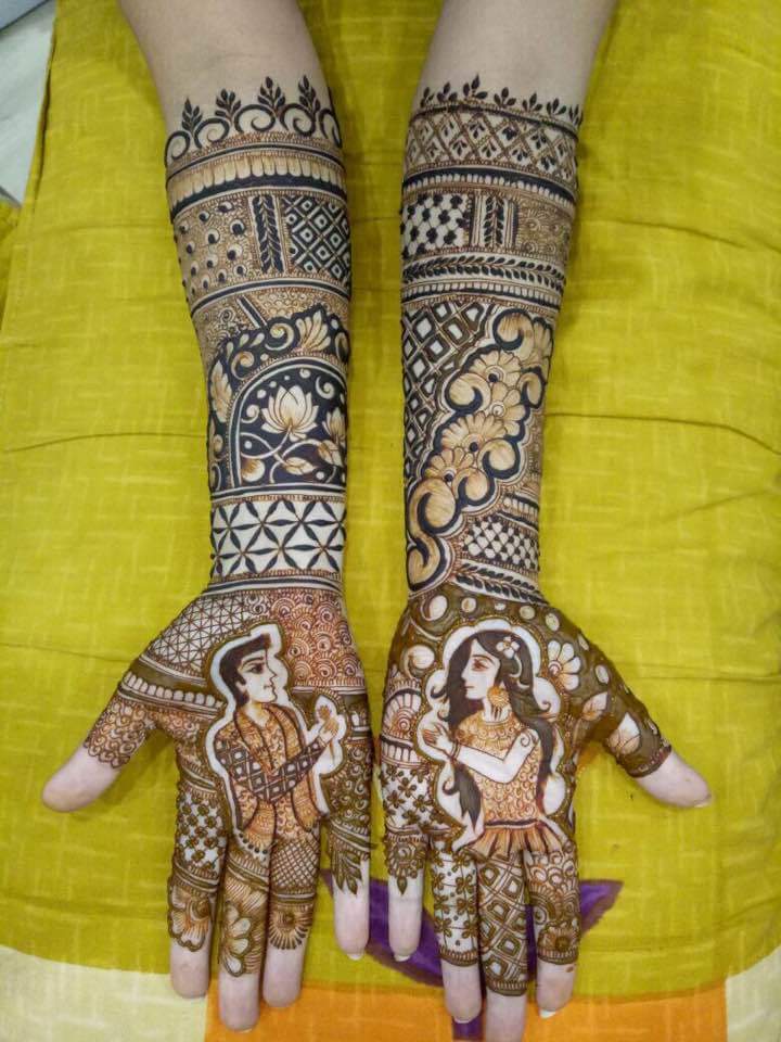 Royal mandala bridal mehndi design  for back of hands, TC Palya - Bangalore.